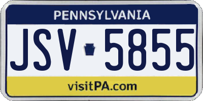 PA license plate JSV5855