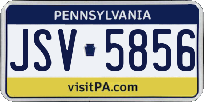 PA license plate JSV5856