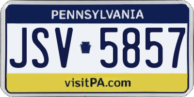 PA license plate JSV5857