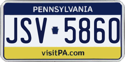 PA license plate JSV5860