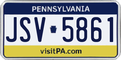 PA license plate JSV5861