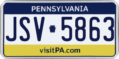 PA license plate JSV5863