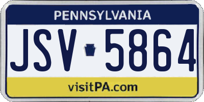 PA license plate JSV5864