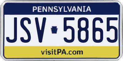 PA license plate JSV5865