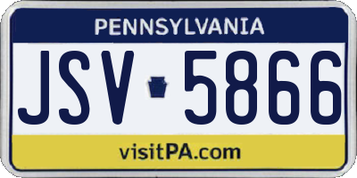 PA license plate JSV5866