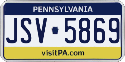 PA license plate JSV5869