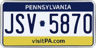 PA license plate JSV5870