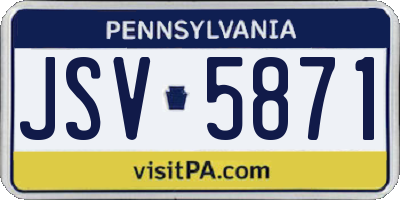 PA license plate JSV5871