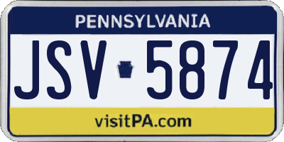 PA license plate JSV5874