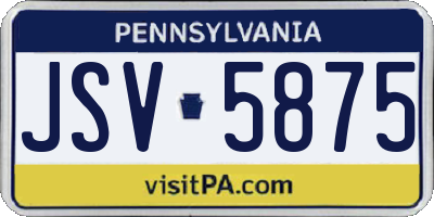 PA license plate JSV5875