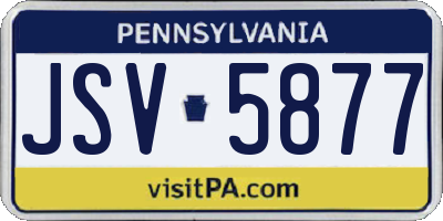 PA license plate JSV5877