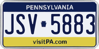 PA license plate JSV5883