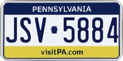 PA license plate JSV5884