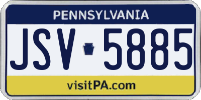 PA license plate JSV5885