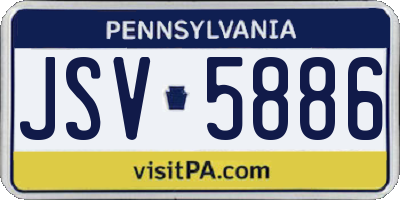 PA license plate JSV5886