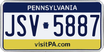 PA license plate JSV5887