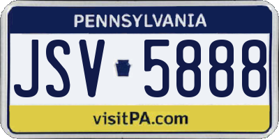 PA license plate JSV5888
