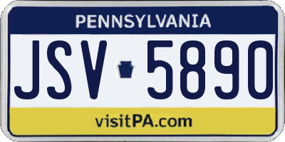 PA license plate JSV5890