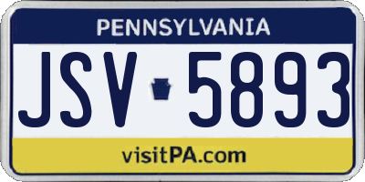 PA license plate JSV5893