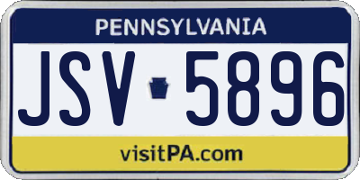 PA license plate JSV5896