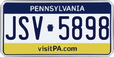 PA license plate JSV5898