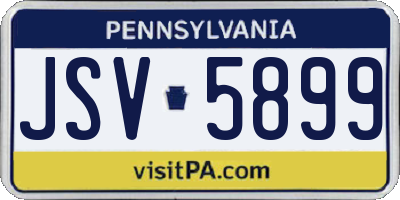 PA license plate JSV5899