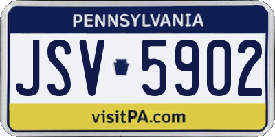 PA license plate JSV5902