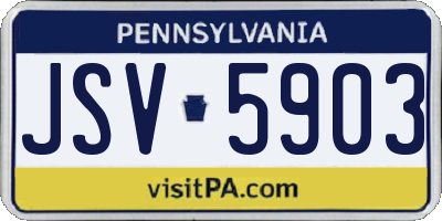 PA license plate JSV5903