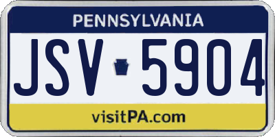 PA license plate JSV5904