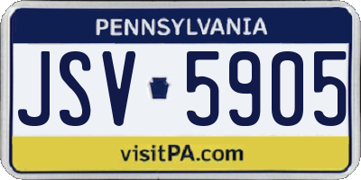 PA license plate JSV5905