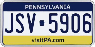 PA license plate JSV5906