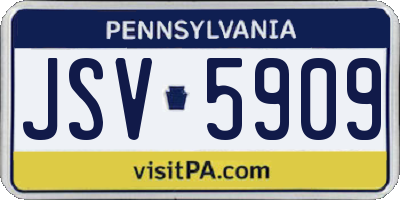 PA license plate JSV5909