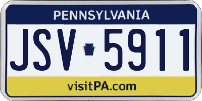 PA license plate JSV5911