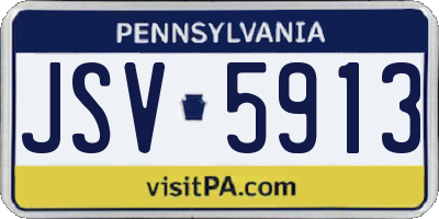 PA license plate JSV5913