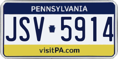 PA license plate JSV5914