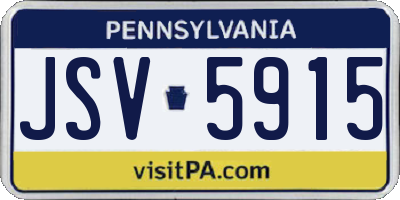 PA license plate JSV5915