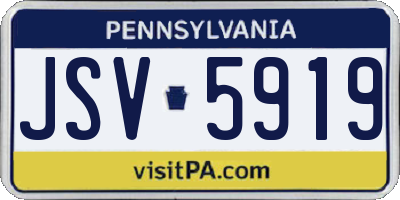 PA license plate JSV5919