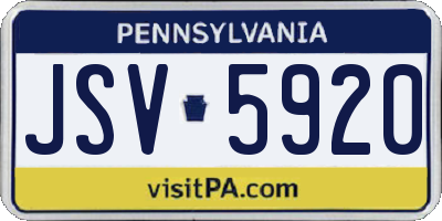 PA license plate JSV5920