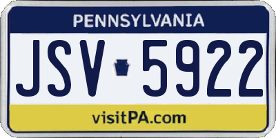 PA license plate JSV5922
