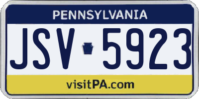 PA license plate JSV5923