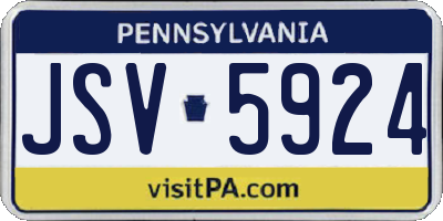 PA license plate JSV5924