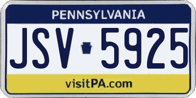 PA license plate JSV5925