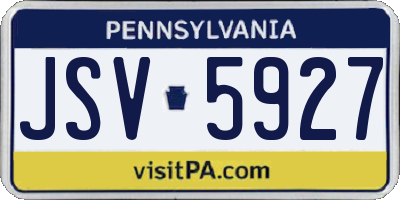 PA license plate JSV5927