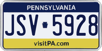 PA license plate JSV5928