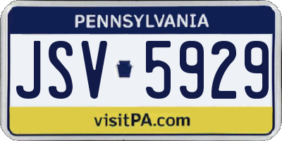 PA license plate JSV5929