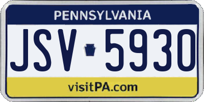 PA license plate JSV5930