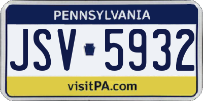 PA license plate JSV5932