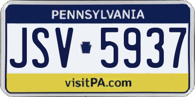 PA license plate JSV5937