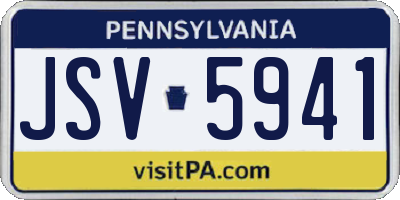 PA license plate JSV5941