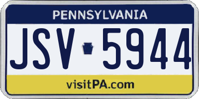 PA license plate JSV5944